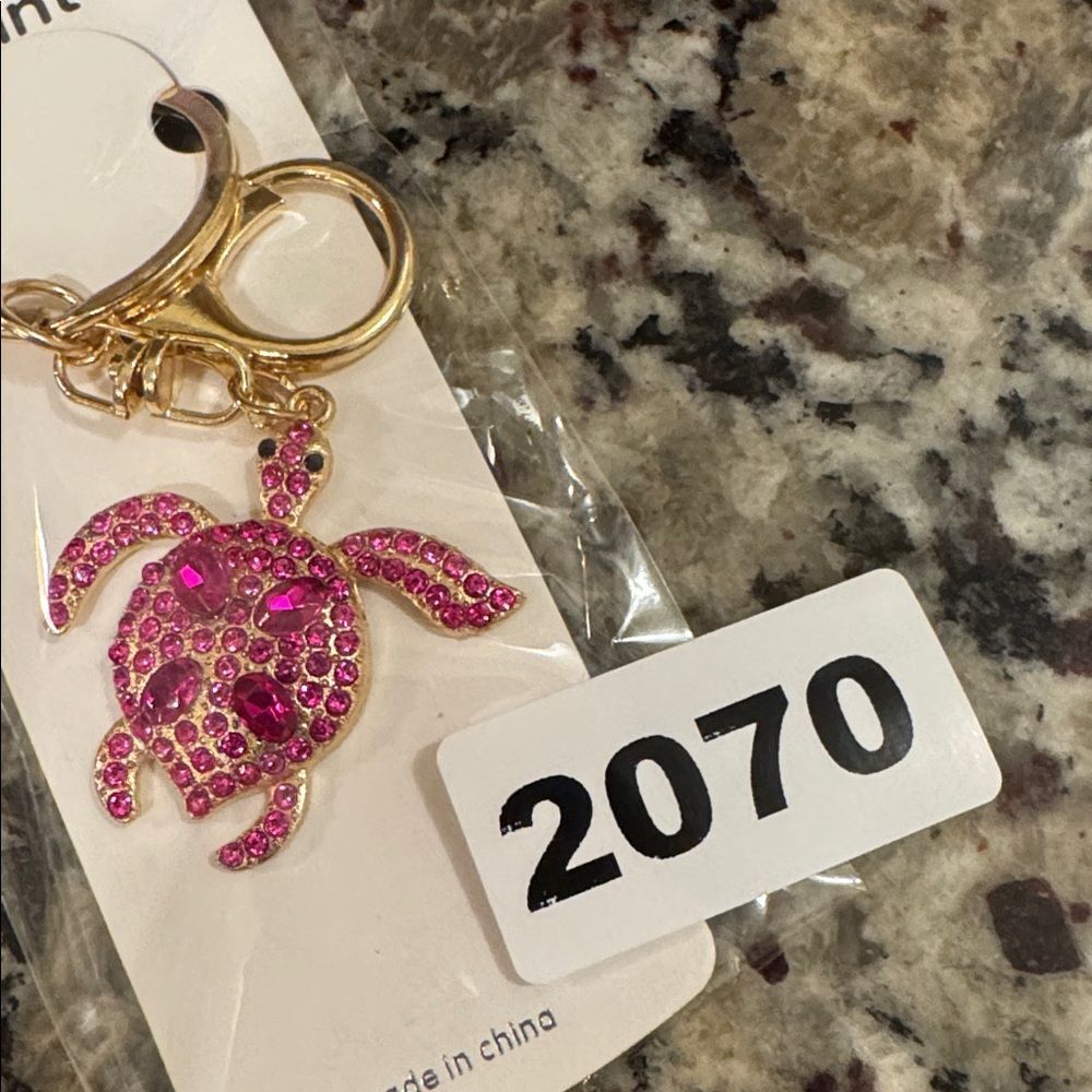 2070 Rhinestone, Turtle Key Ring & Bag Charm